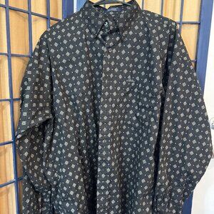 Vintage Chaps Ralph Lauren L Black Print Button Down